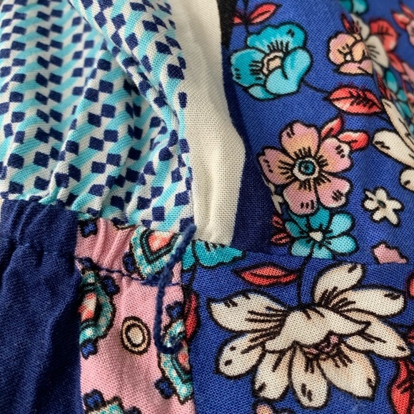 BeBop Boho Patchwork Pattern Floral Paisley Wrap V-Neck Mini Dress WDress14 - Picture 10 of 12